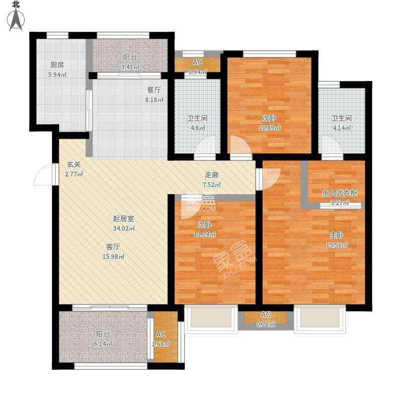银色现代城  3室2厅2卫   1800.00元/月室内图1
