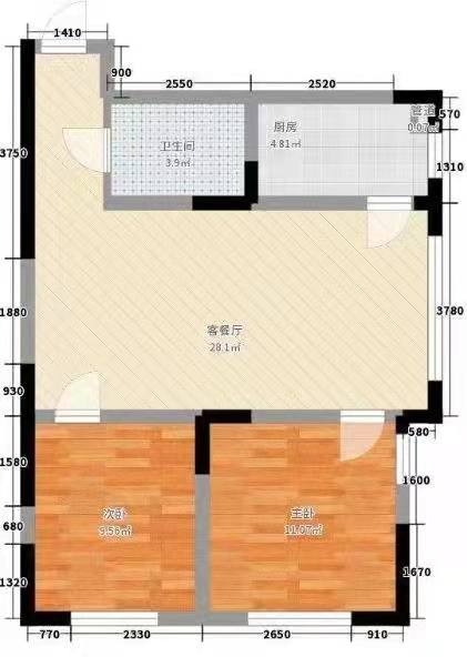 星美CCPARK.CC公寓  1室1厅1卫   2480.00元/月室内图1