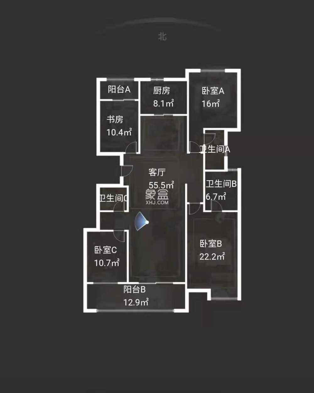 曲江春馨园  3室2厅2卫   3200.00元/月室内图1