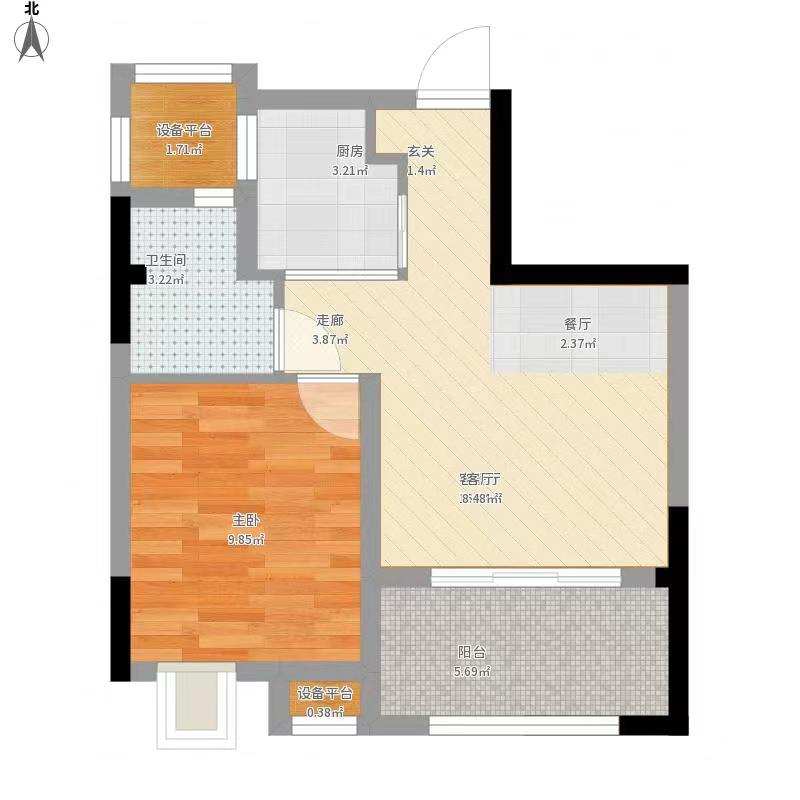 雄森国际  2室1厅1卫   1600.00元/月室内图1
