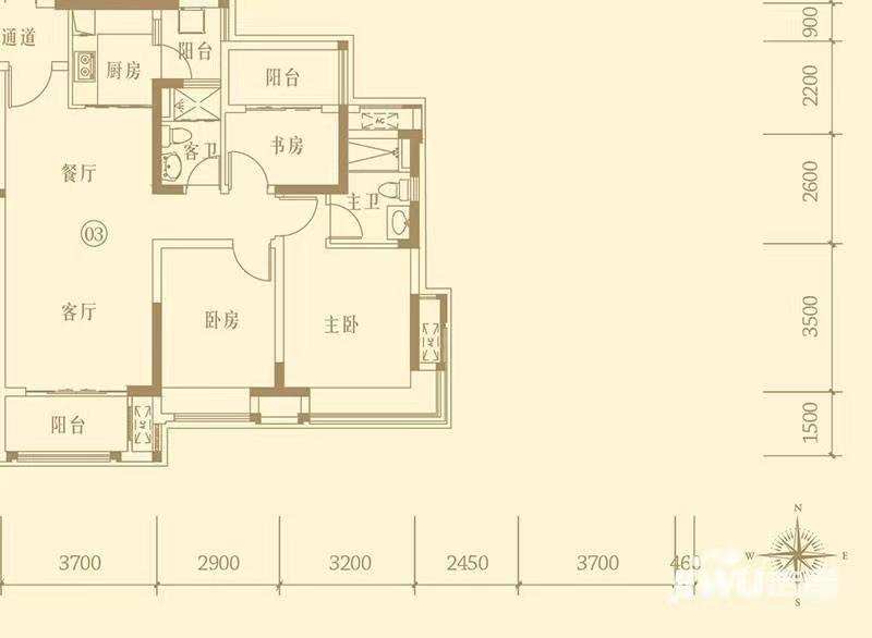 竹山社区（第五人民医院家属楼）  4室2厅2卫    68.8万室内图1