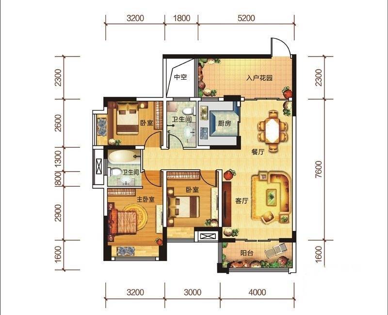 石马名苑  3室2厅2卫    66.8万