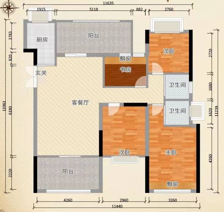富力碧桂园衡中心  5室2厅3卫   4500.00元/月室内图1