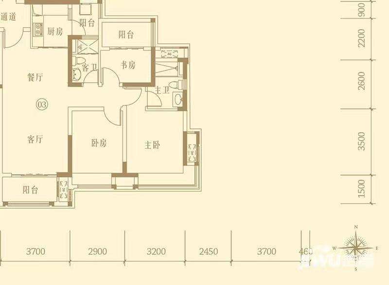 云顶上品  1室1厅1卫   1200.00元/月室内图1