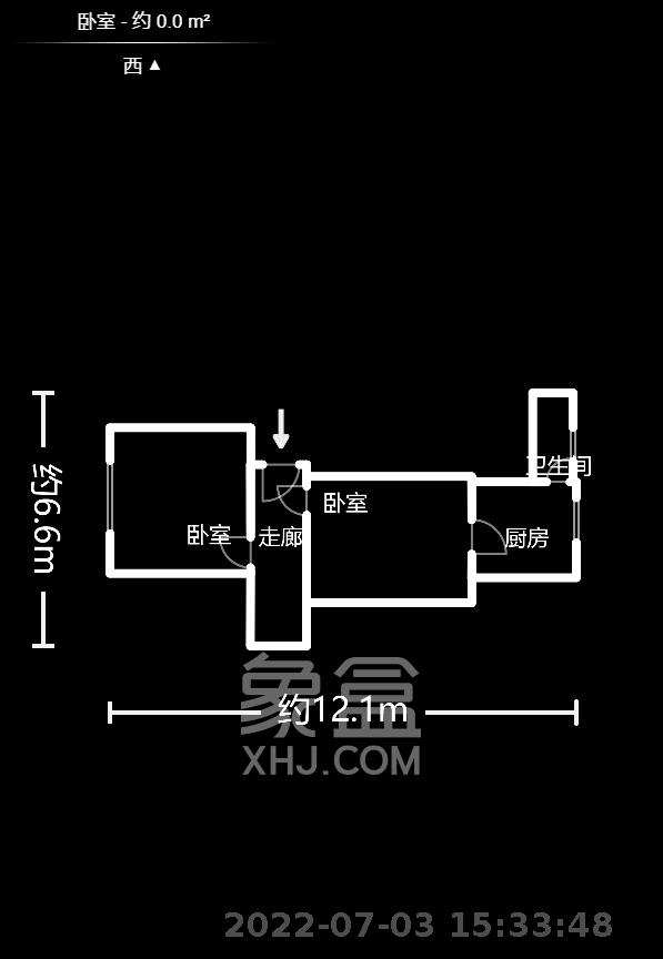 泉塘小区  1室1厅1卫   950.00元/月户型图
