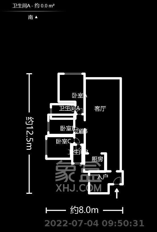 长城水郡  3室2厅1卫    1500.0元/月户型图
