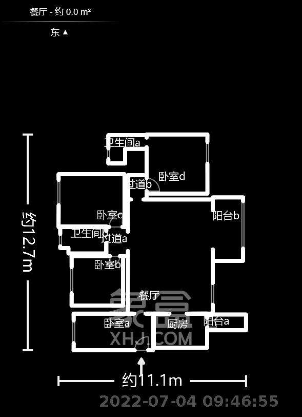 富春山  3室1厅2卫   2600.00元/月户型图