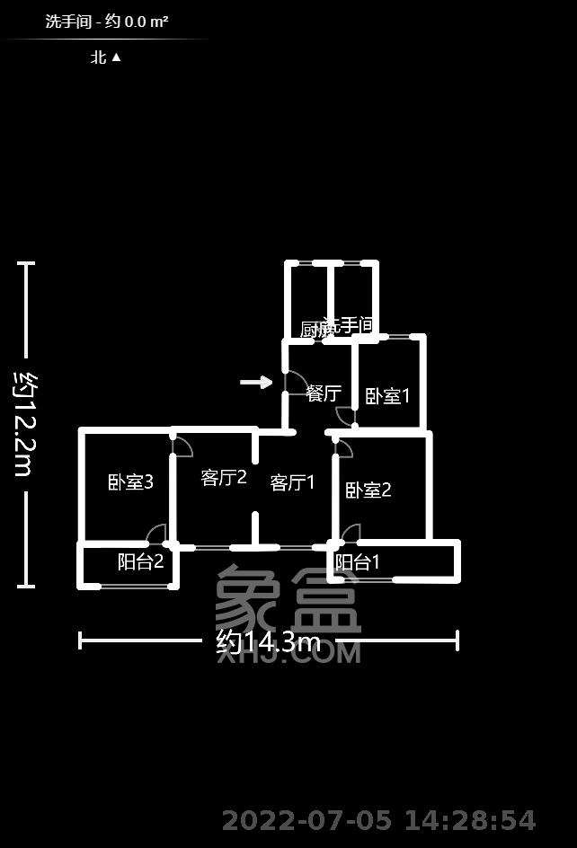 上王家冲小区  1室0厅0卫   1000.00元/月户型图