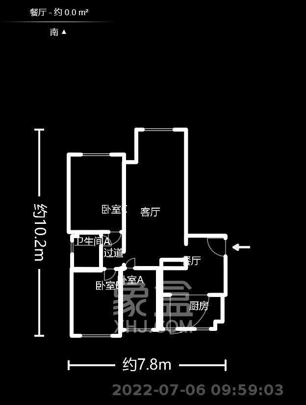 翡翠云天  3室2厅2卫   2200.00元/月户型图