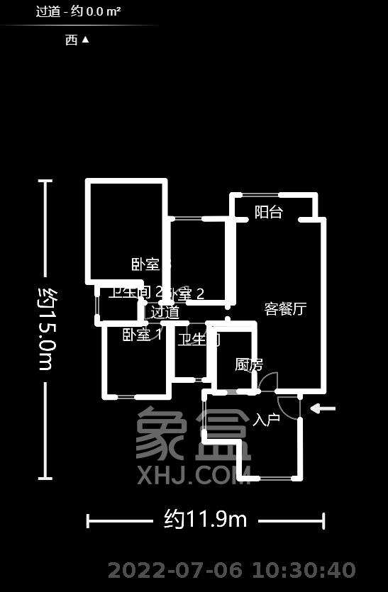 湘江世纪城鸿江苑  3室2厅2卫    138.0万室内图1