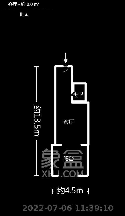 BOBO国际  1室1厅1卫   2200.00元/月户型图