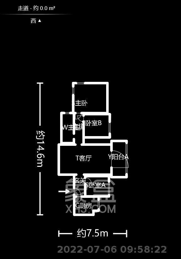 万里时代 1室2厅1卫 2100.0元/月 万里时代 1室2厅1卫 2100.0元/月户型图