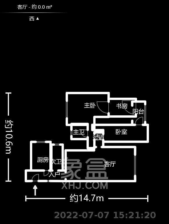 三湘大院  3室2厅1卫   2800.00元/月户型图