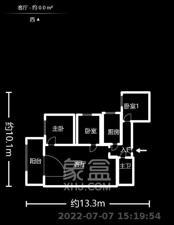 华瑞电子商厦（湖南科佳摄影城）  1室1厅1卫   1500.00元/月户型图