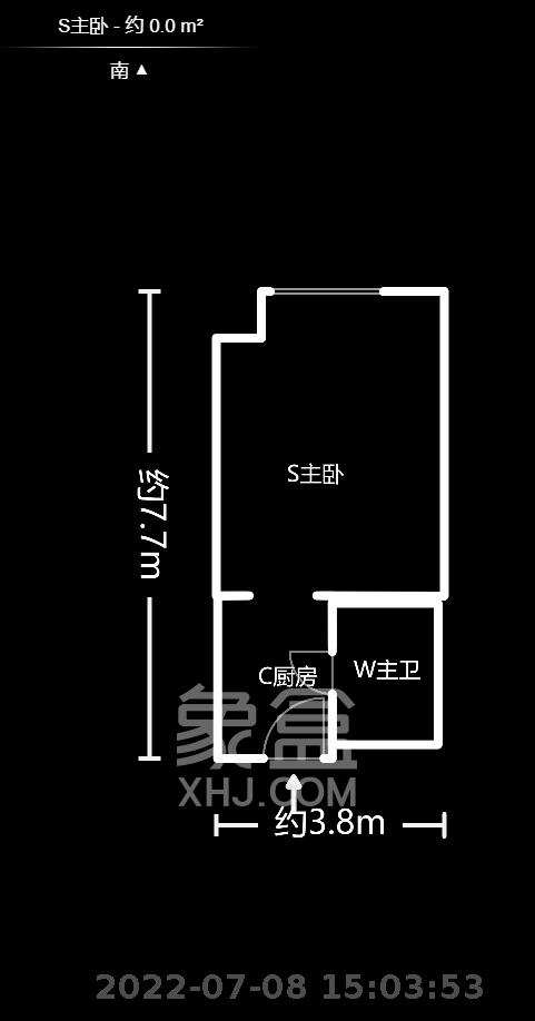 融科东南海  1室1厅1卫   1200.00元/月户型图