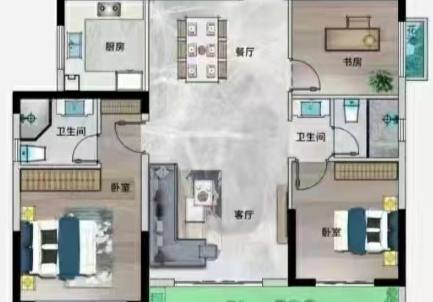 加州阳光小区（吉星阳光）  3室2厅2卫    40.0万户型图