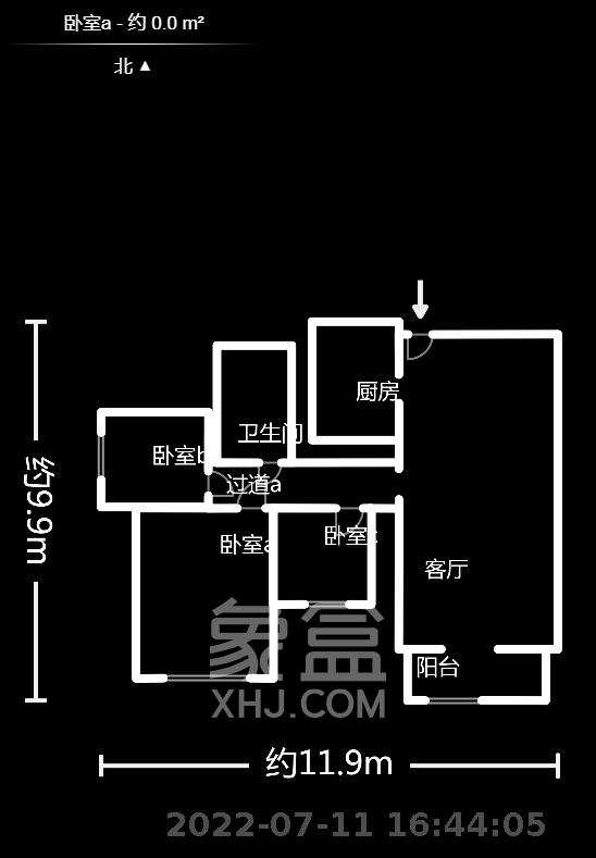 凯富南方鑫城  1室1厅1卫   1600.00元/月室内图1