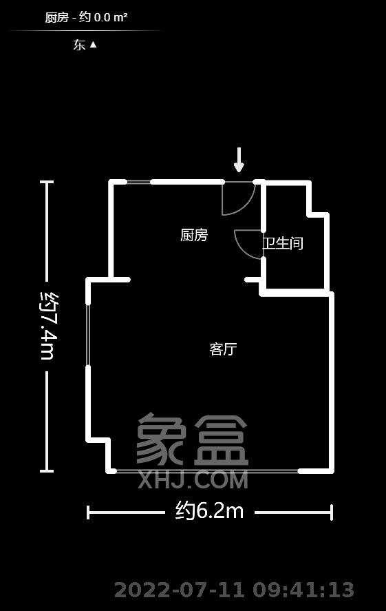 芙蓉万国城MOMA（卓越汇富苑）  1室1厅1卫   2000.00元/月户型图