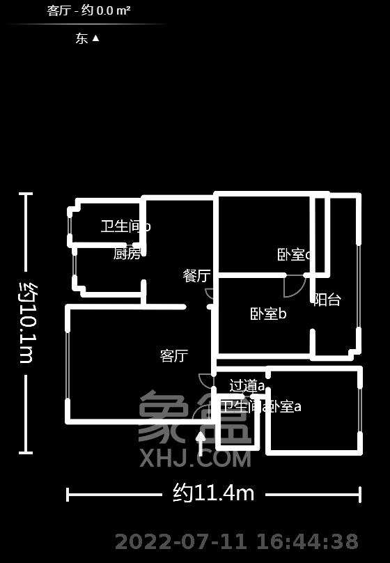 暮云镇水电八局  3室2厅1卫   1100.00元/月户型图