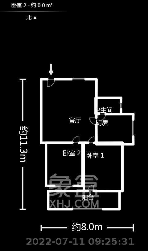 金隆家园（金隆小区）  2室2厅1卫   1400.00元/月户型图