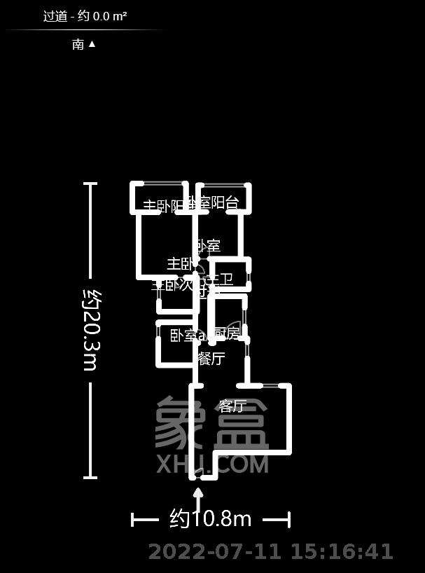 明城公寓  3室2厅2卫   2500.00元/月户型图