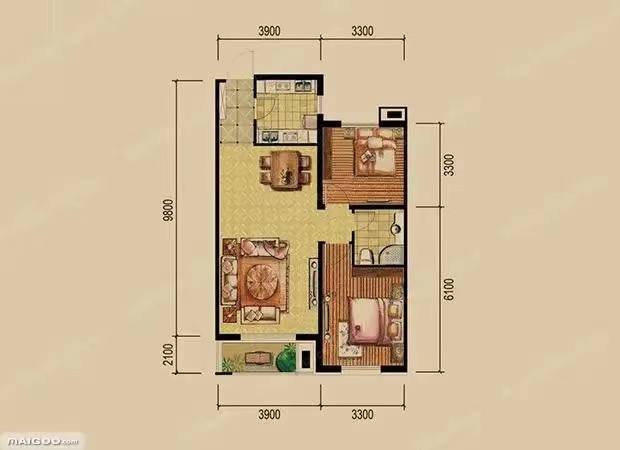金广茗厦  1室1厅1卫   38.80万室内图1