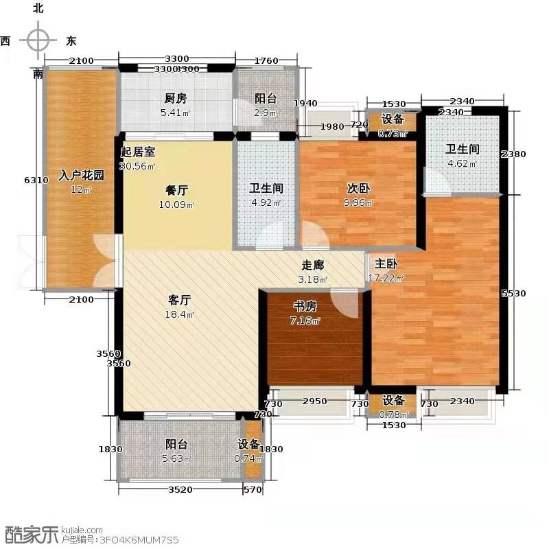 二中教师村  4室2厅2卫    72.8万室内图1