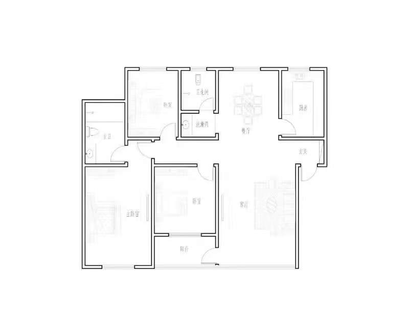 溪谷新村  3室2厅1卫   2800.00元/月室内图1