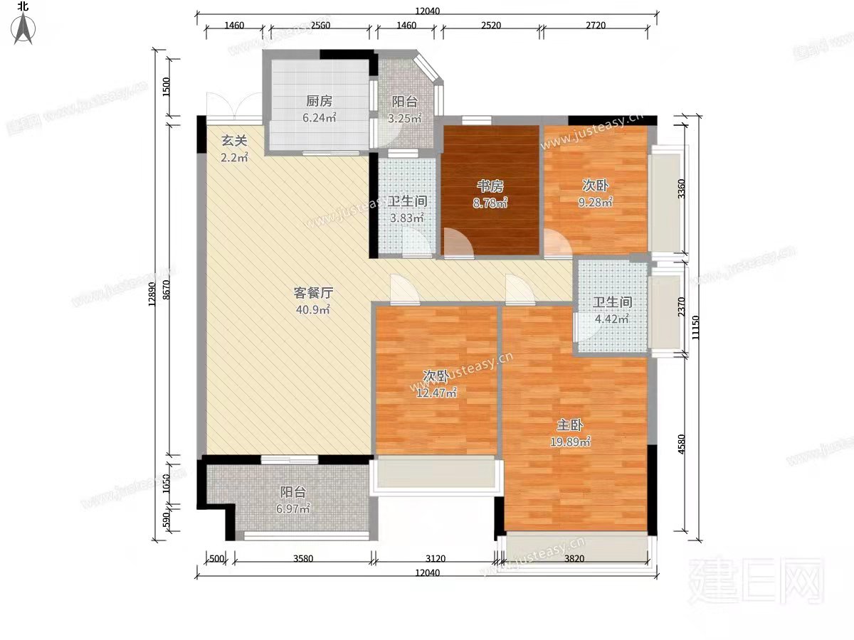 壹号公馆  3室2厅2卫    88.8万