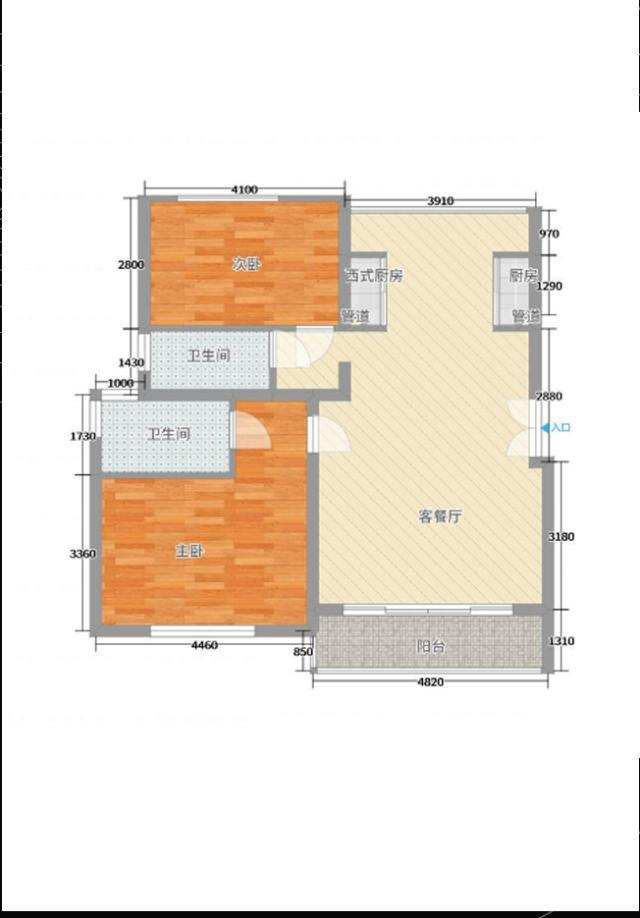 丽景雅苑  4室2厅2卫   2400.00元/月室内图1
