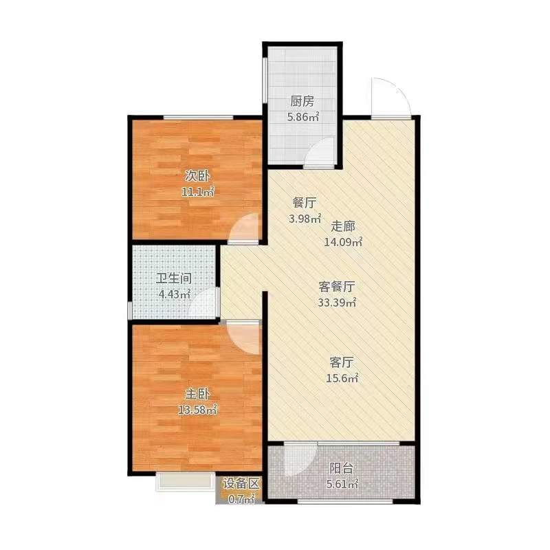 大海棠村安置小区  1室1厅1卫   880.00元/月室内图1