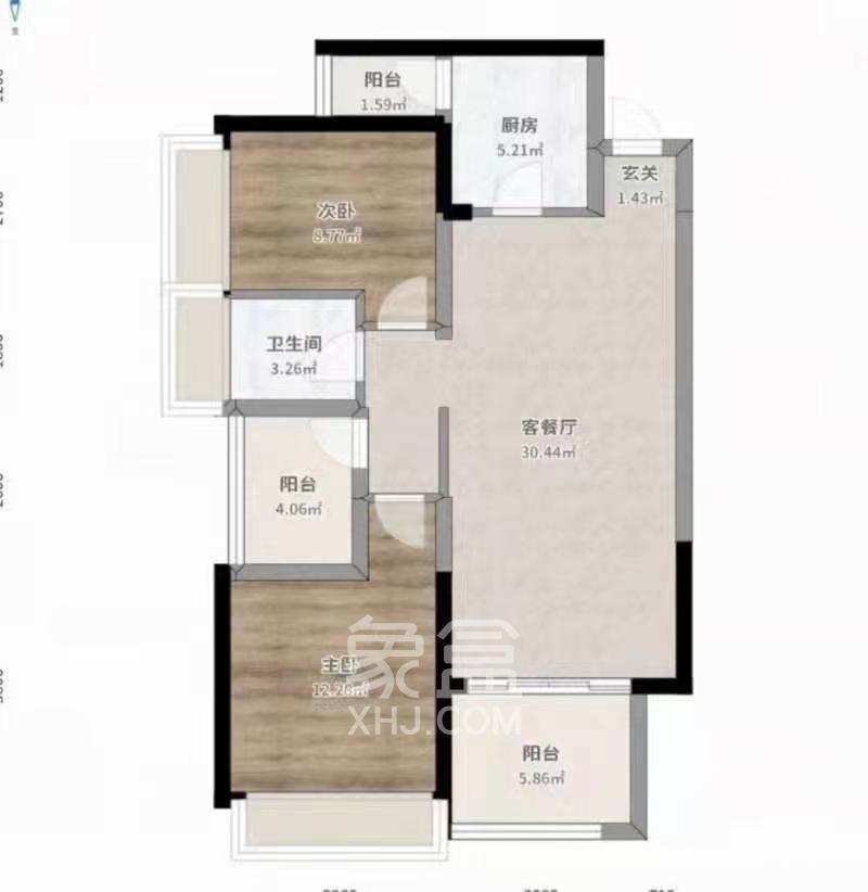 华宇公寓-银座  2室1厅1卫   58.80万室内图1