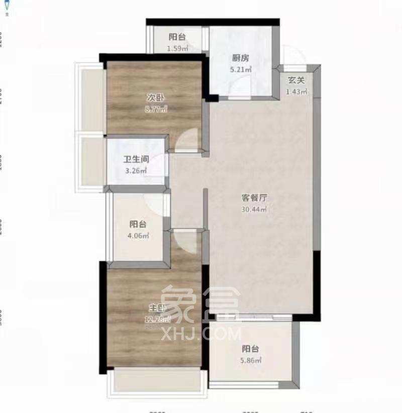 华宇公寓-银座  2室1厅1卫    58.8万室内图1