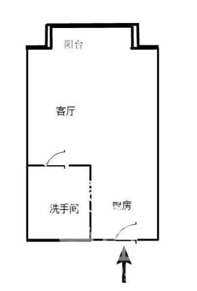 山水洲城华晨第一城  1室1厅1卫   1500.00元/月