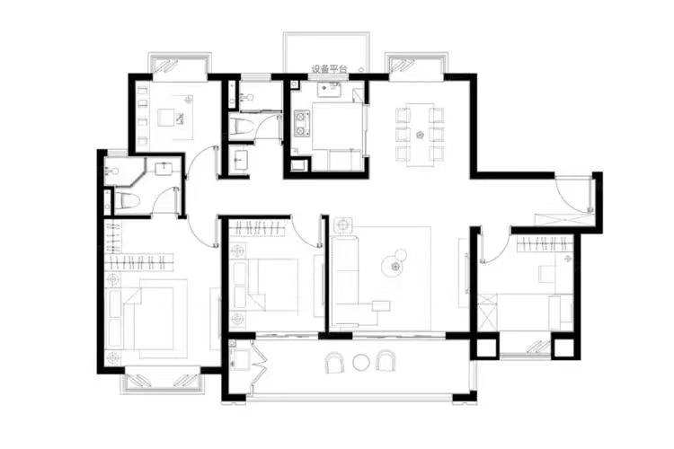 碧桂园  3室2厅1卫   1800.00元/月室内图1