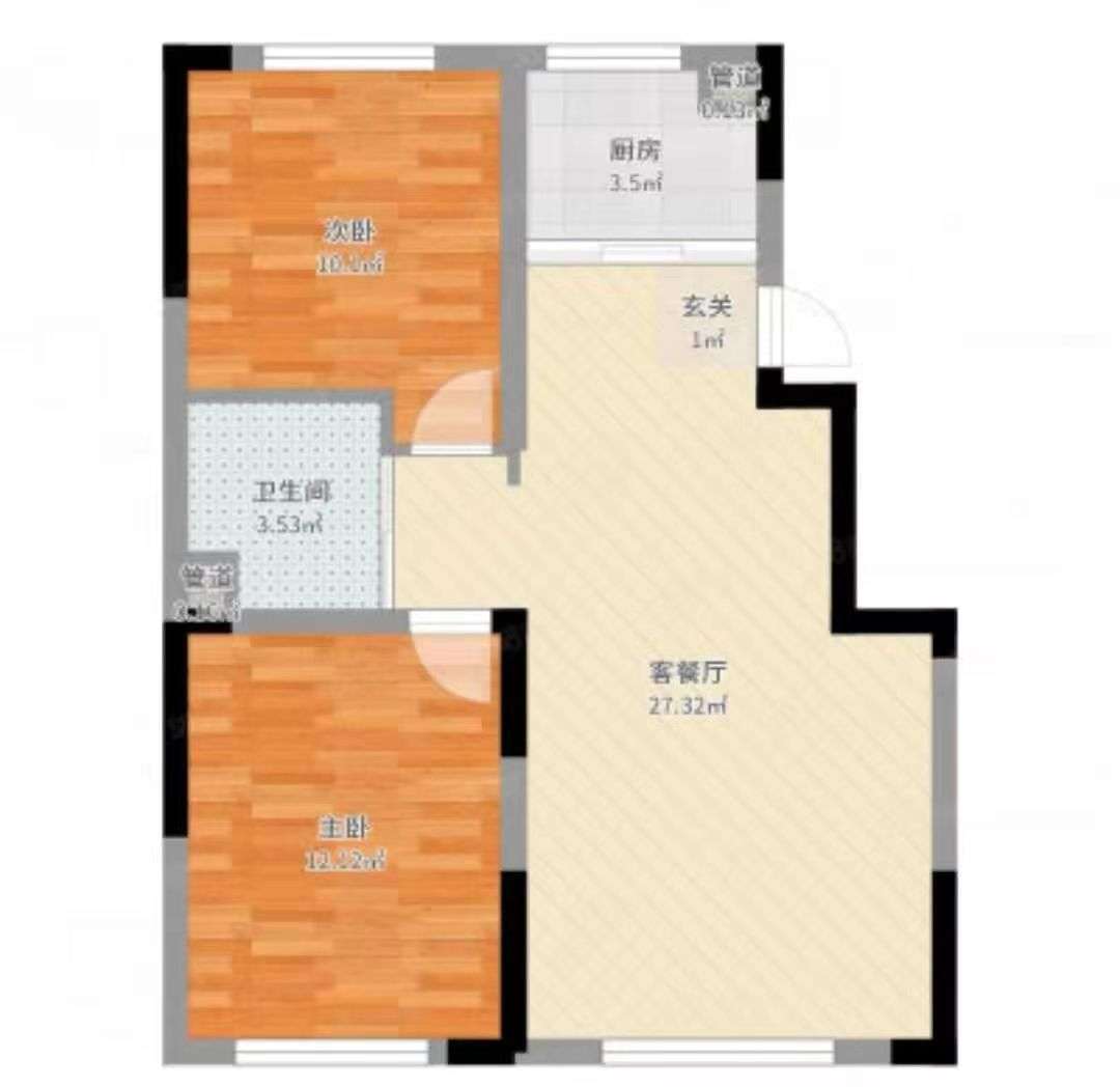 珠江愉景新城  2室2厅1卫   39.80万室内图1