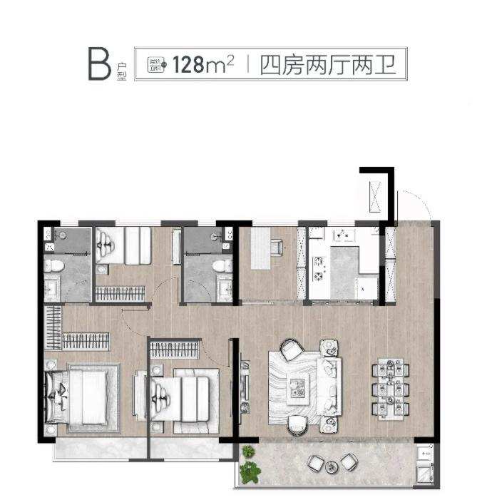 雄森国际  3室2厅2卫   2780.00元/月室内图1