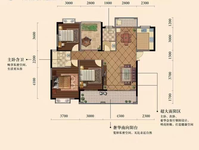 景明佳园 2室1厅1卫 1500.00元/月 景明佳园 2室1厅1卫 1500.00元/月户型图