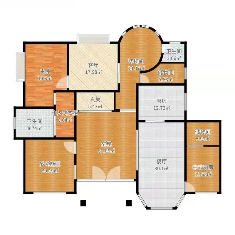 梓山苑小区  4室2厅2卫   1300.00元/月室内图1