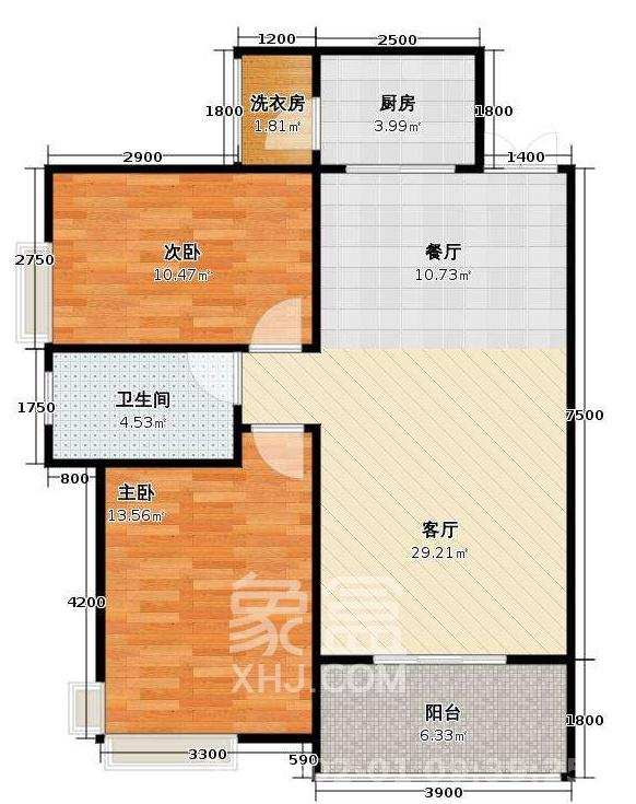 江南华府  2室1厅1卫    2800.0元/月室内图1