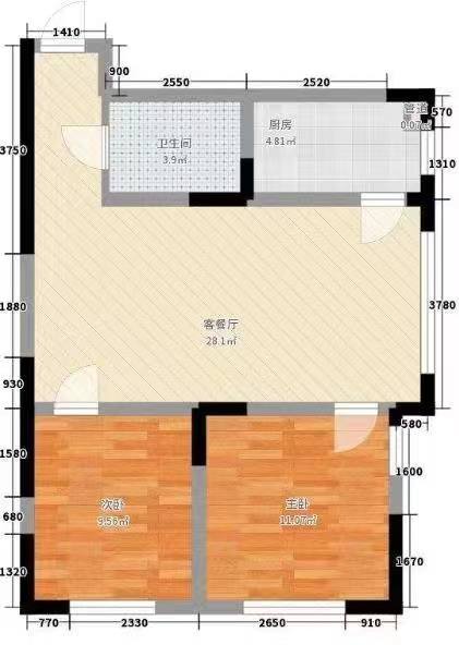 棕榈园  2室2厅1卫   65.00万室内图1