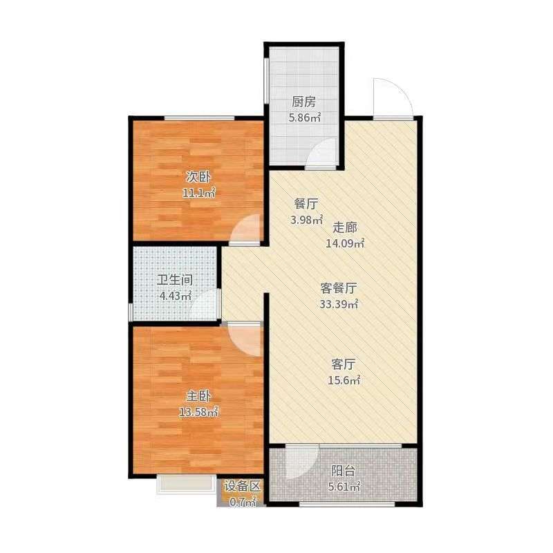 资江明珠  2室2厅1卫   1600.00元/月室内图1