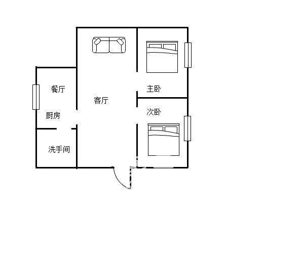 学堂冲二村体育路48号  3室2厅1卫   1300.00元/月室内图