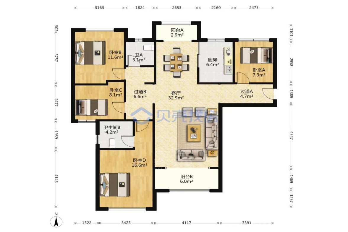 中泰财富湘江 0室0厅0卫 1000.00元/月 中泰财富湘江 0室0厅0卫 1000.00元/月室内图