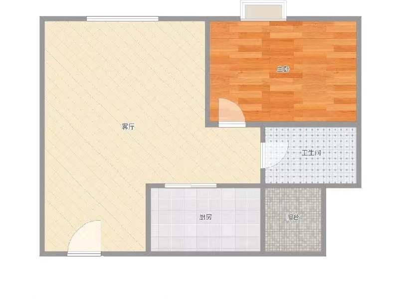 恒大绿洲 1室1厅1卫 2000.00元/月 恒大绿洲 1室1厅1卫 2000.00元/月户型图