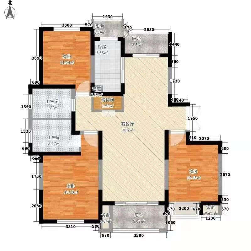 佳宁娜小区（梓山湖小区）  3室2厅1卫   96.80万室内图1
