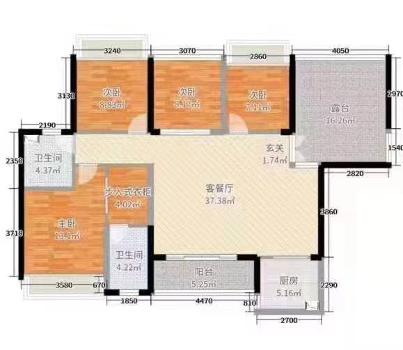 冠都现代城（冠都幸福彼岸）  3室2厅2卫   66.00万室内图1