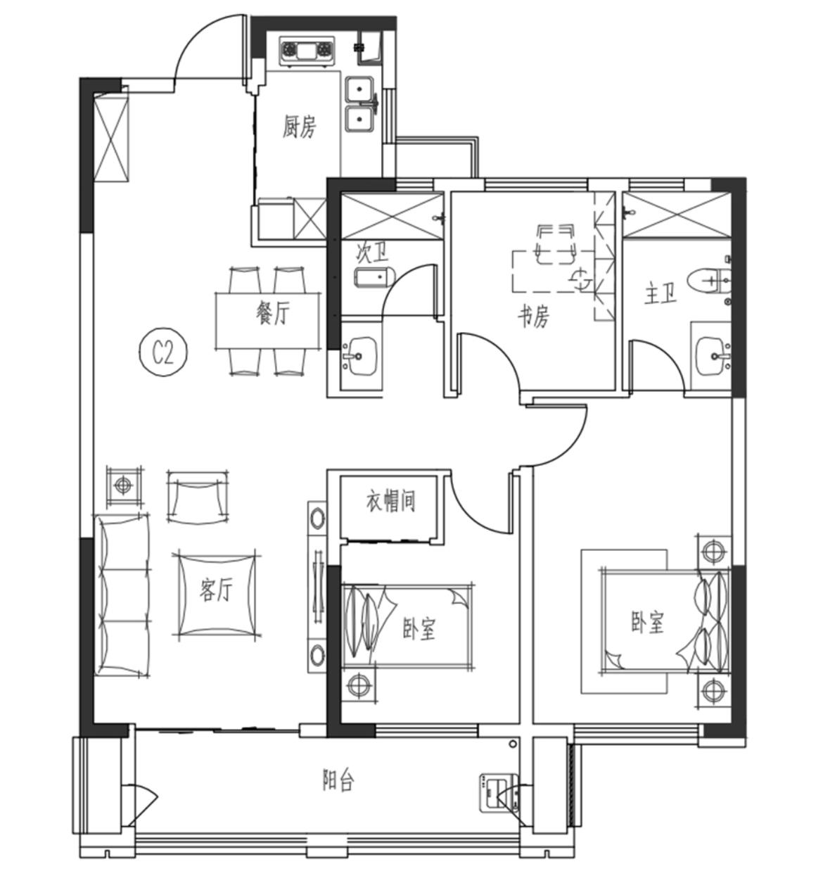 碧桂园梓山府  3室2厅2卫   83.80万室内图1