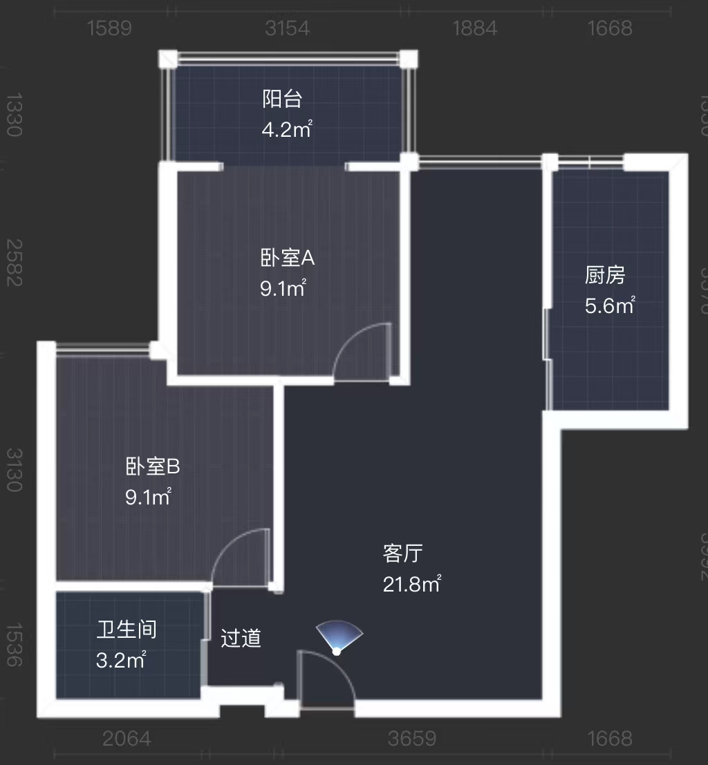 江林新城  2室2厅1卫   97.50万