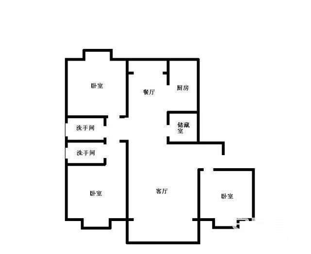 金裕花苑  3室2厅2卫   1800.00元/月户型图